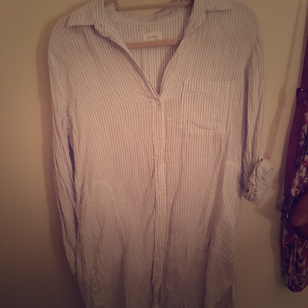 Aritzia linen shirt dress